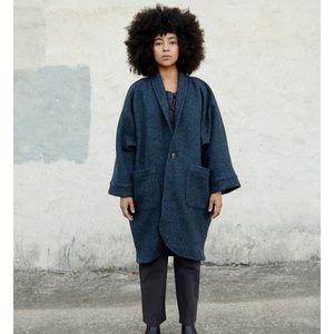 Esby Cora Duster Jacket- Cadet Blue Wool